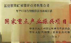 虹潤(rùn)公司獲批承擔(dān)國(guó)家中小企業(yè)發(fā)展專(zhuān)項(xiàng)資金項(xiàng)目、國(guó)家重點(diǎn)產(chǎn)業(yè)振興項(xiàng)目